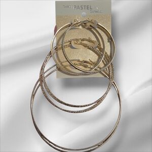 Pastels Gold-Tone Layered Hoop Earring Set